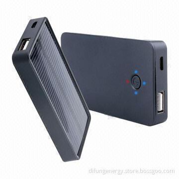 Solar power bank, USB 1A, 3 digital LED power display, 1 solar LED indicator